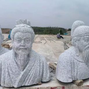 荆州 白麻花岗岩石材人物立体雕刻