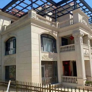 荆州 黄金麻花岗岩荔枝面别墅外墙干挂