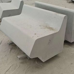 荆州 芝麻白花岗岩异形坐凳，石凳