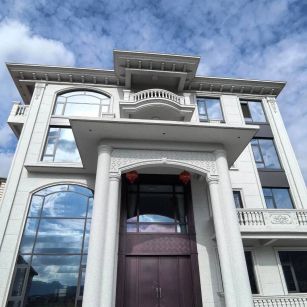 荆州白麻别墅外墙干挂石材效果示例