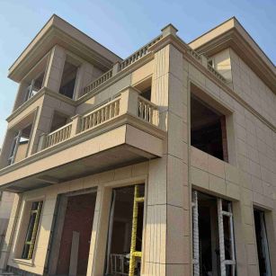 荆州 黄金麻花岗岩石材荔枝面外墙干挂效果展示