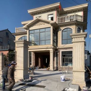 荆州 黄金麻花岗岩荔枝面别墅外墙干挂私家专属