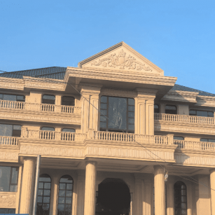 荆州黄金麻别墅外墙干挂石材效果示例