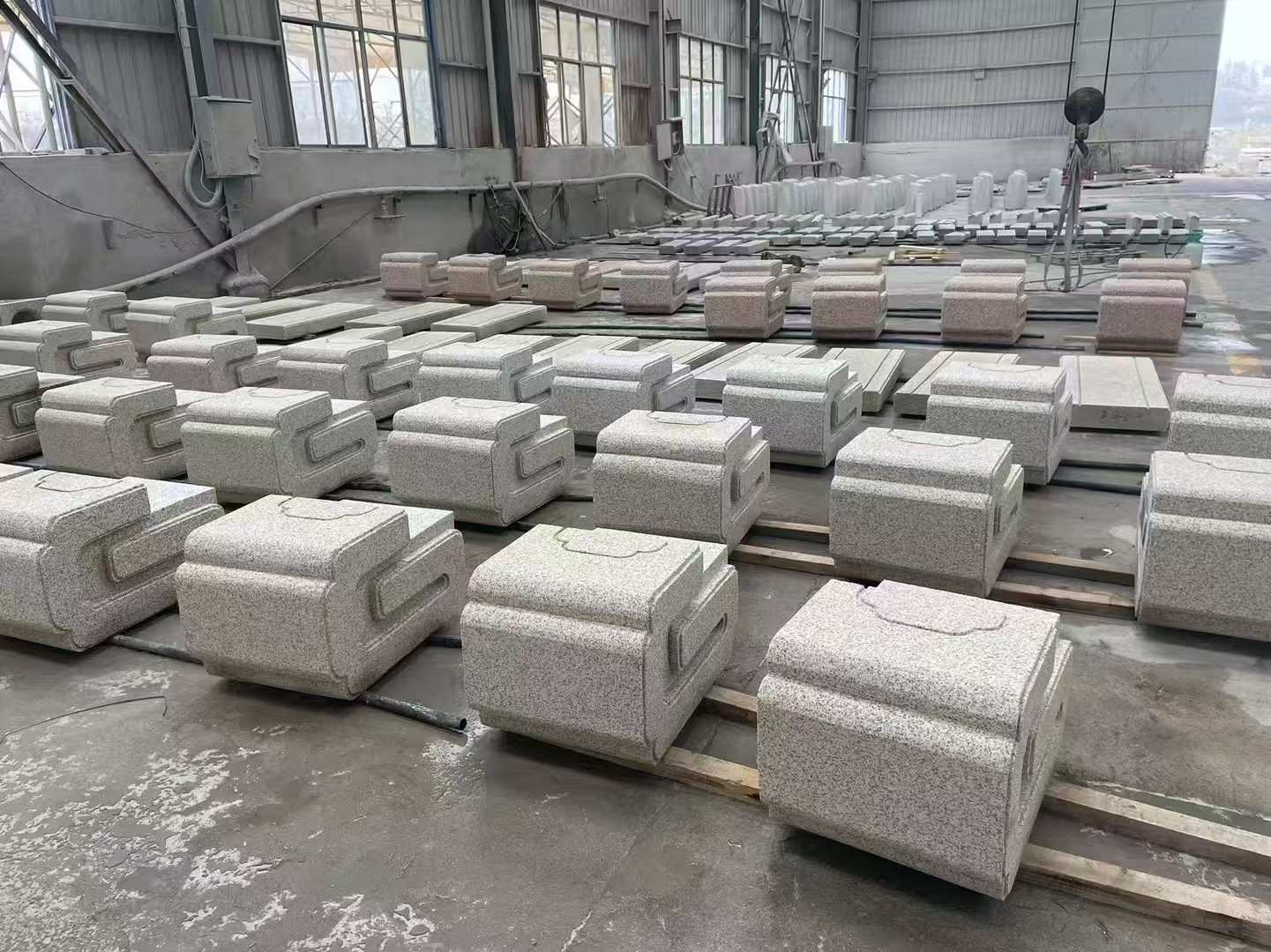 荆州 白麻花岗岩异形加工-石凳，坐凳