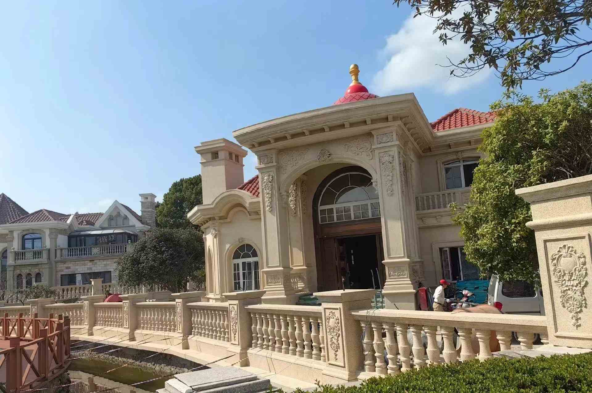 荆州 黄金麻花岗岩欧式别墅