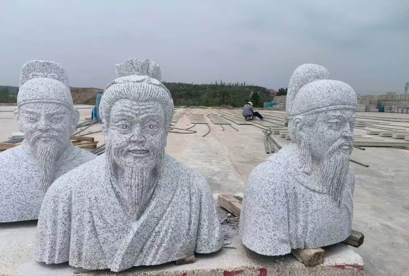 荆州 白麻花岗岩石材人物立体雕刻