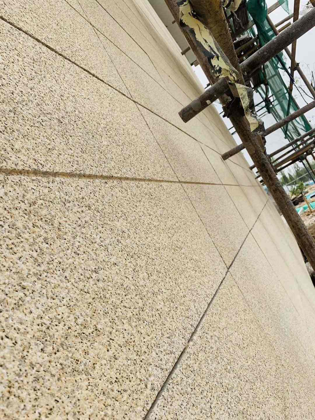 荆州 黄金麻花岗岩荔枝面外墙干挂石材效果示例