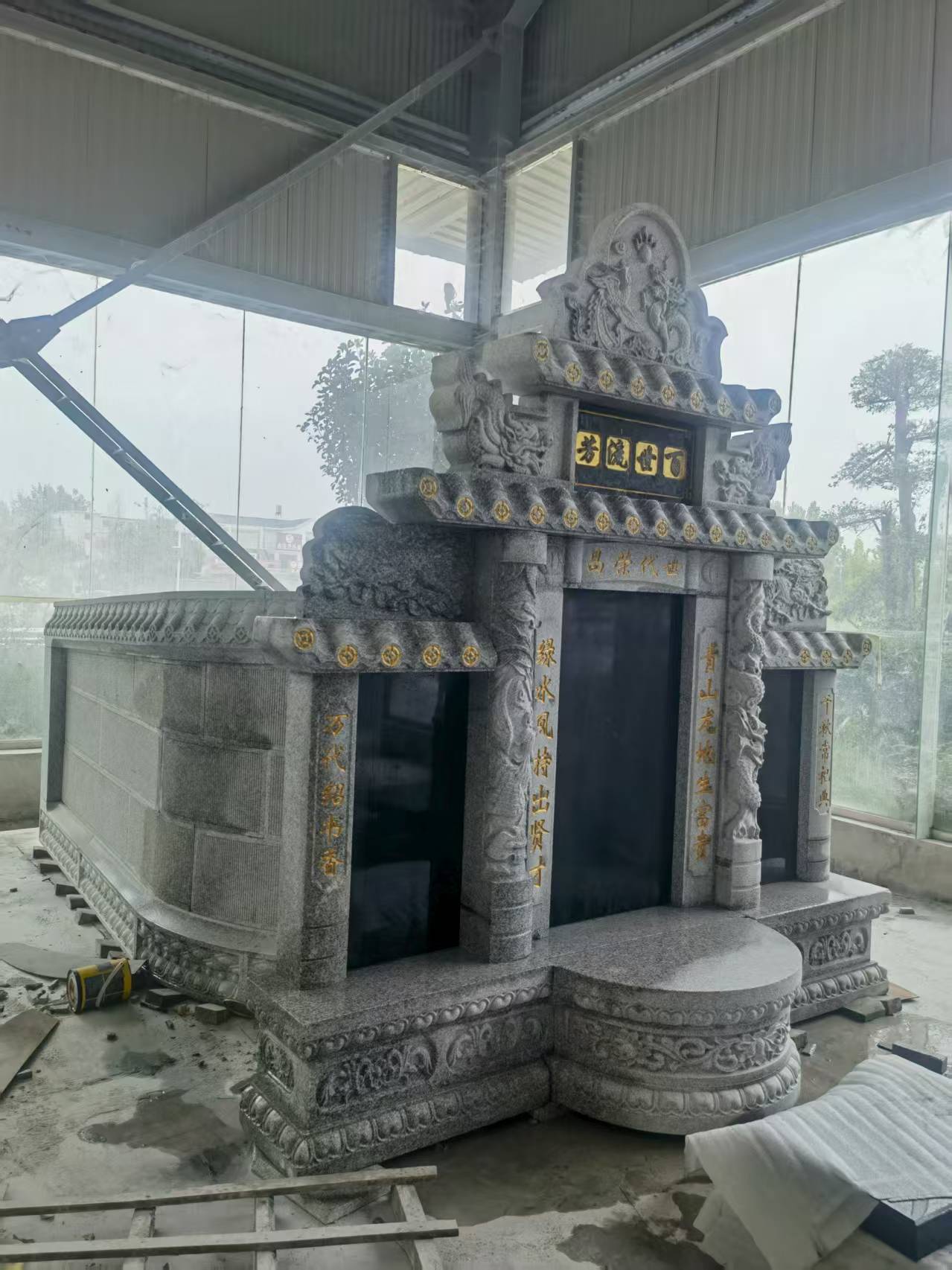 荆州 芝麻白墓碑效果展示图